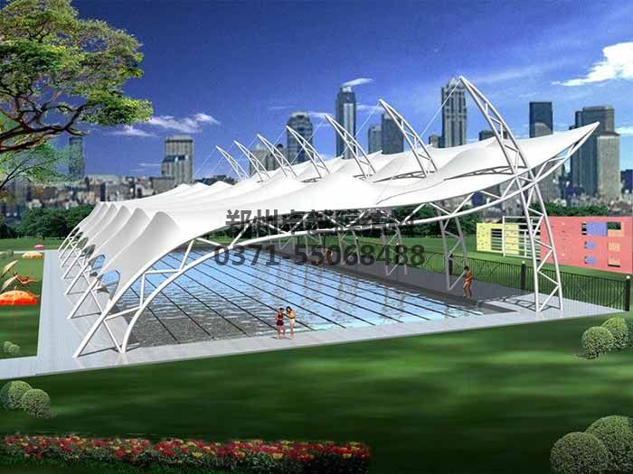 游泳池膜結(jié)構(gòu)遮陽棚設計效果圖二