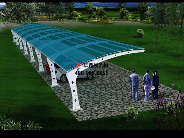  郴州<font color='red'>膜結構車棚</font>【湖南郴州糧油機械有限公司-停車棚】工程實例