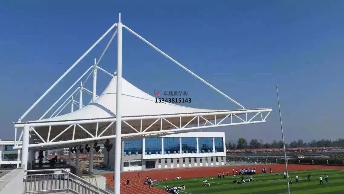 運(yùn)城市體育場看臺頂棚/運(yùn)動場主席臺/風(fēng)雨操場雨棚生產(chǎn)廠家